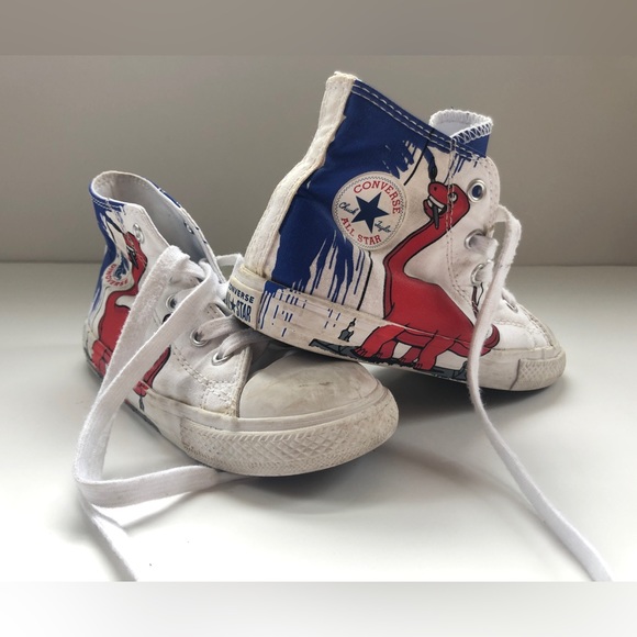 2/$30 - Toddler boys converse dinoverse hi top sneakers (T10) - Picture 3 of 9
